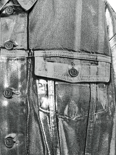 Silver Plated Black Denim Jacket, 12