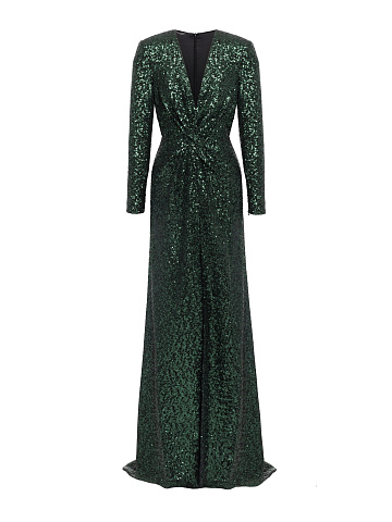 Green Sequin Jesrsey Maxi Dress, 1