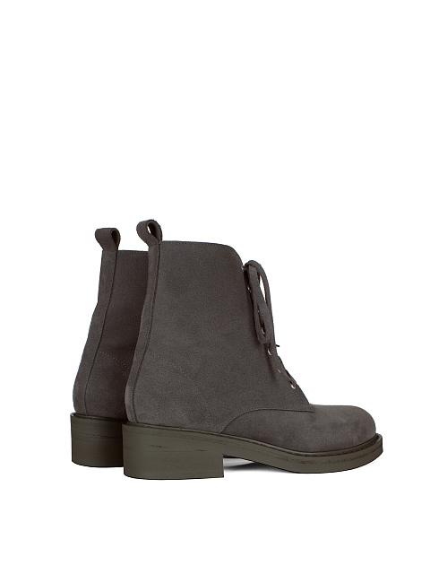Charcoal Suede Lace Up Boots, 3
