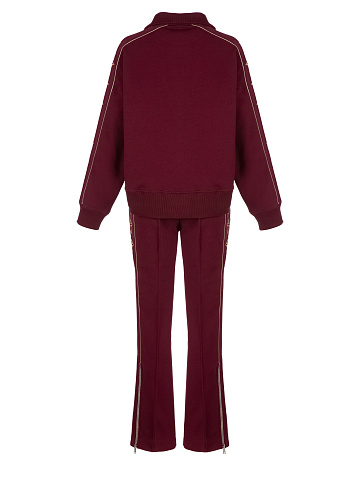 Bordeaux Cross Embroidered Jersey Suit, 2