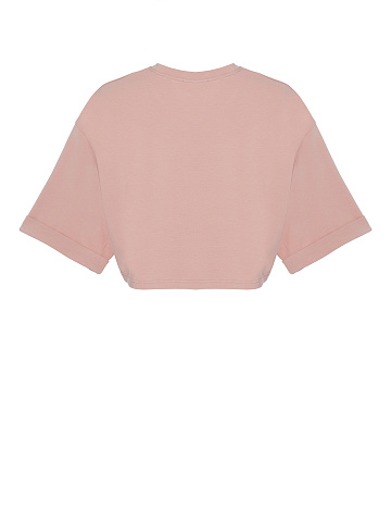 Pink Cotton Cropped T-shirt, 2