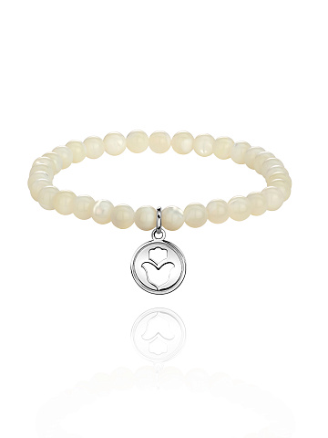 Silver & Mother of Pearl Beaded Bracelet, 1