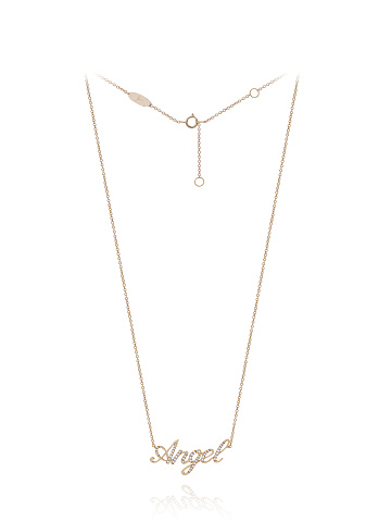 Round Diamond & Gold "Ange" Necklace, 1