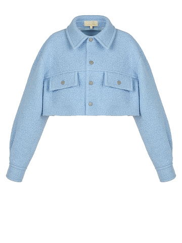 Light Blue Cropped Overshirt, 1