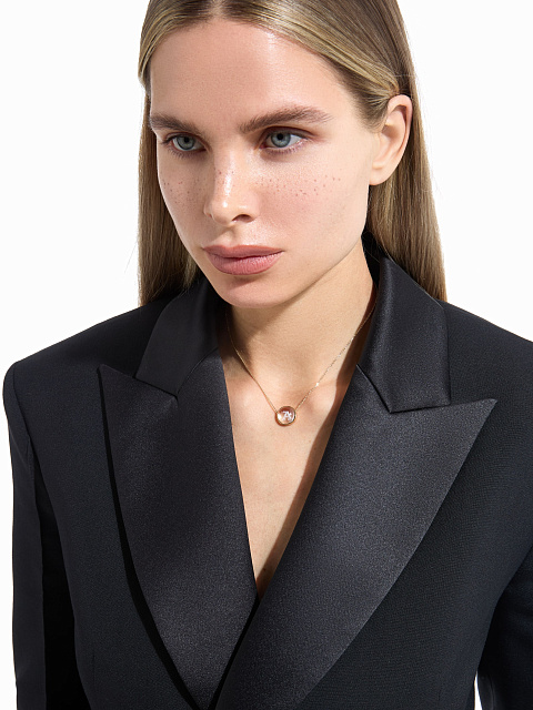 Bead Rock Crystal & Rock Crystal & "A" Letter Gold Necklace, 2