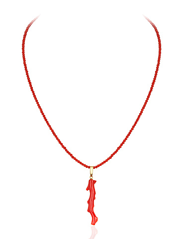 Necklace with coral pendant, 1