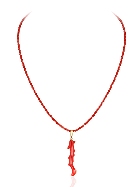 Necklace with coral pendant, 1
