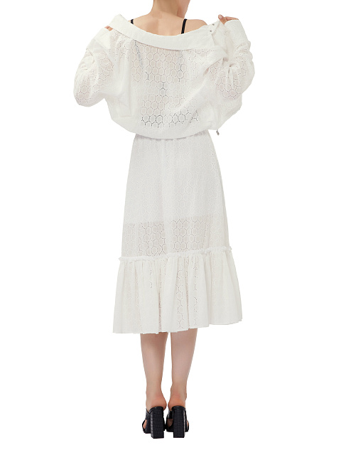 White Cotton Lace Midi Skirt, 6 White Cotton Lace Midi Skirt, 6
