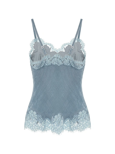 Light Blue Lace Trim Velvet Top, 2 Light Blue Lace Trim Velvet Top, 2