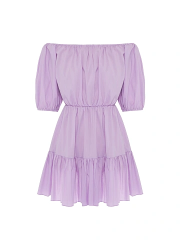 Lilac off-the-shoulder mini dress, 1