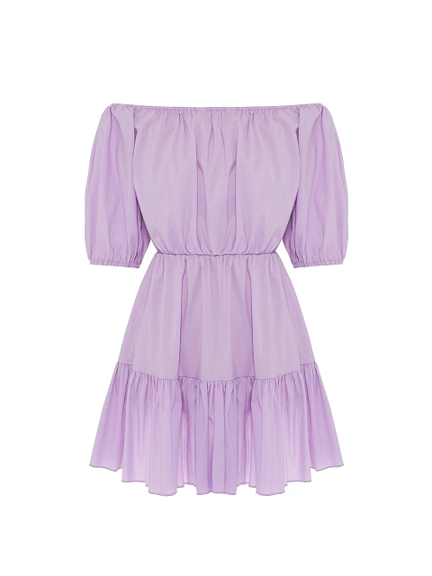 Lilac off-the-shoulder mini dress, 1 Lilac off-the-shoulder mini dress, 1