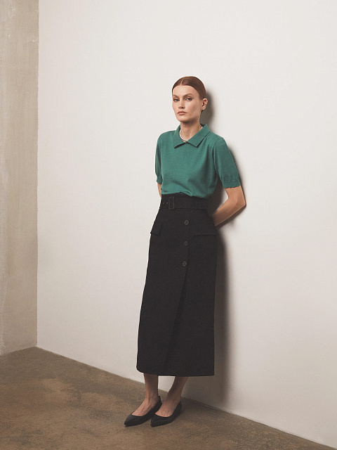 Black Midi Skirt With Pockets, 4 Black Midi Skirt With Pockets, 4