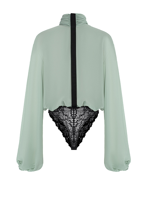 Mint lace bodysuit blouse, 3