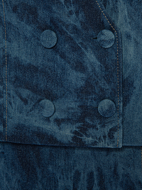 Blue Denim Tie-Dye Jacket & Skirt, 5 Blue Denim Tie-Dye Jacket & Skirt, 5