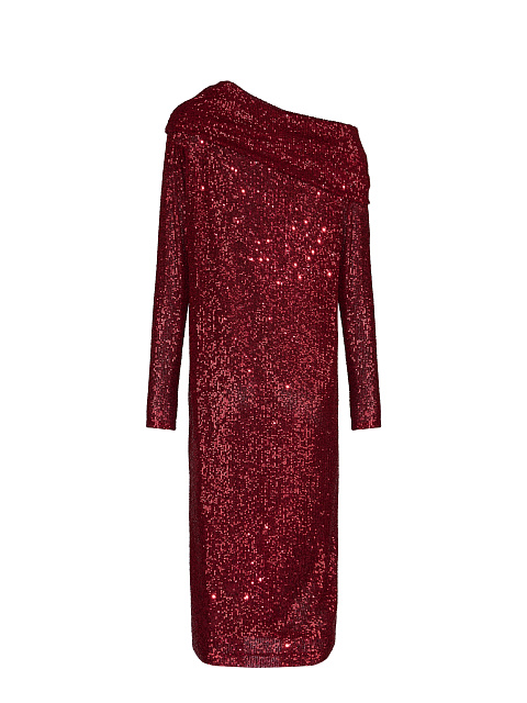 Bordeaux Off The Shoulder Sequined Midi Dress, 2 Bordeaux Off The Shoulder Sequined Midi Dress, 2