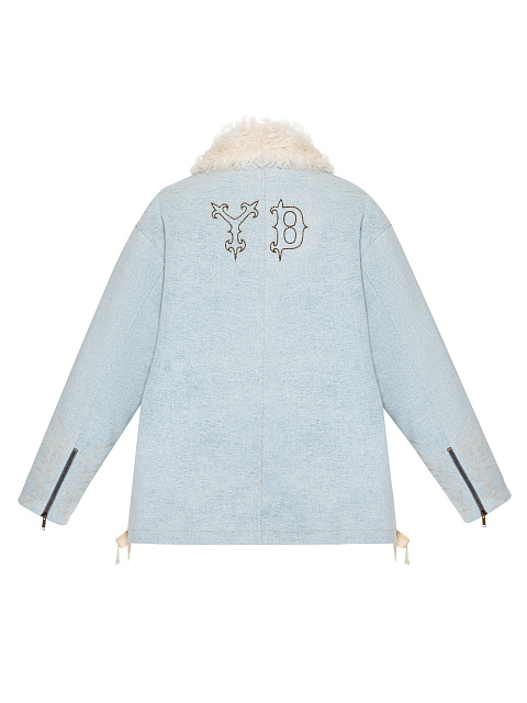 Light Blue Denim & Shearling Parka, 2 Light Blue Denim & Shearling Parka, 2