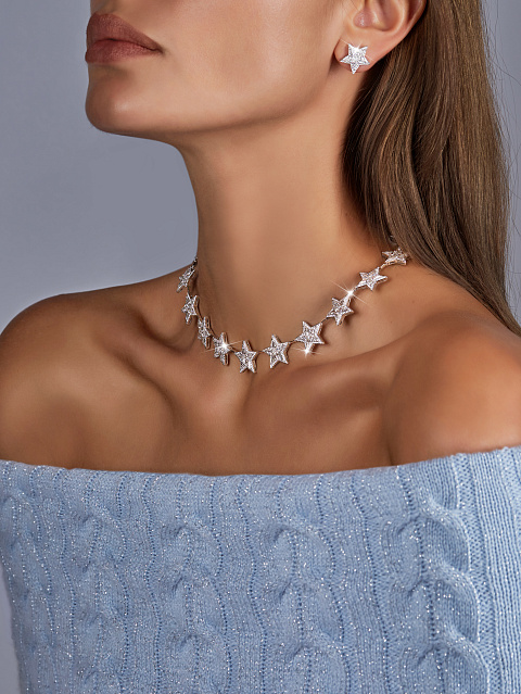 White Gold, Diamonds & Ruby Star Necklace, 3