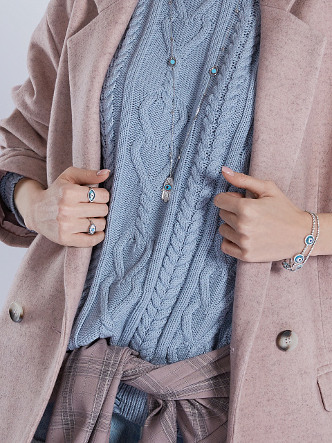 Ring made of white gold with quartz, sapphire and diamonds, 3
