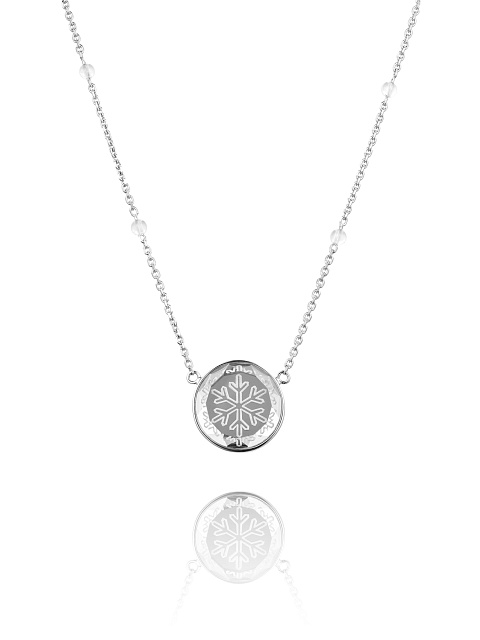 White Gold & Crystal Snowflake Necklace , 1
