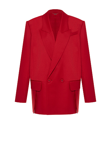 Red Double Breasted Wool Jacket, 1