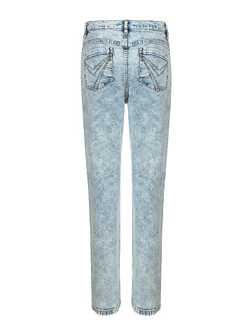 Washed Blue Asymmetric Closure Jeans, 2