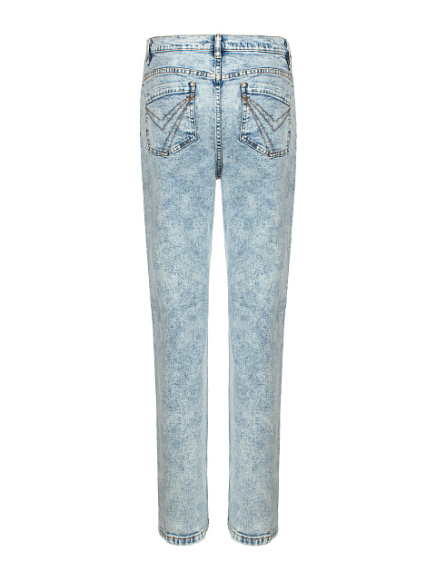 Washed Blue Asymmetric Closure Jeans, 2