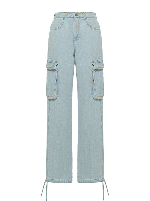Light Blue Wide Leg Cargo Jeans, 3 Light Blue Wide Leg Cargo Jeans, 3