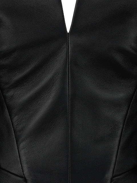 Black Leather Off Shoulder Top, 3 Black Leather Off Shoulder Top, 3