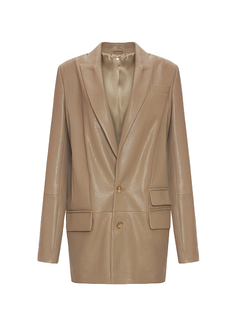 Dark Beige Leather Jacket, 1