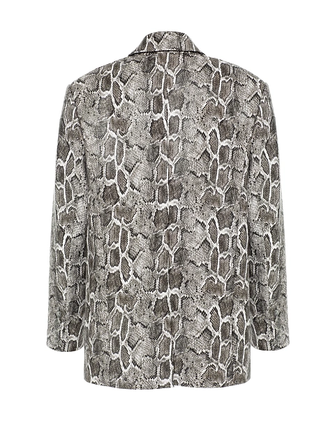 Grey Snakeskin Prined Faux Leather Jacket, 4 Grey Snakeskin Prined Faux Leather Jacket, 4