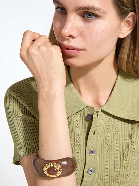 Wooden bracelet with tiger’s eye, 2