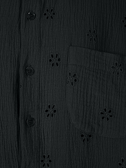 Black Embroidered Muslin Set, 5 Black Embroidered Muslin Set, 5