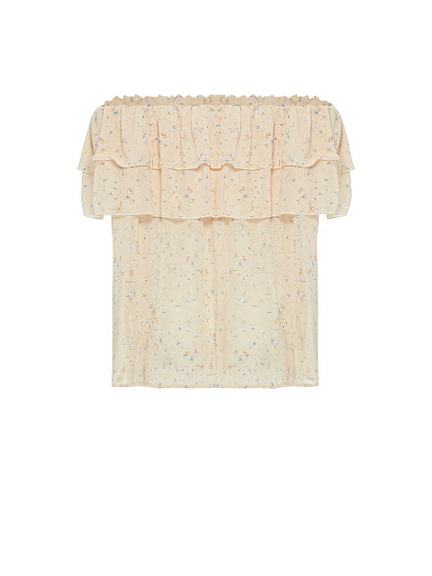 Beige Chiffon Off Shoulder Top, 3 Beige Chiffon Off Shoulder Top, 3