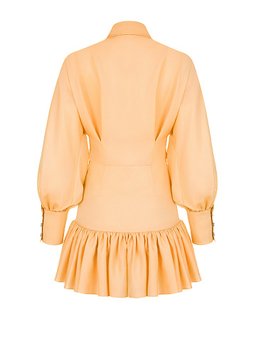 Peach Cotton Shirt Mini Dress, 2