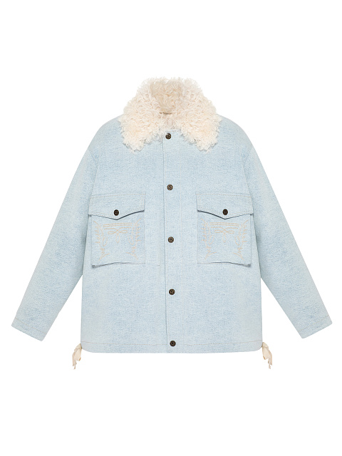 Light Blue Denim & Shearling Parka, 1 Light Blue Denim & Shearling Parka, 1