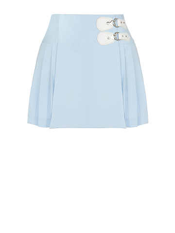 Blue Pleated Mini Skirt, 1