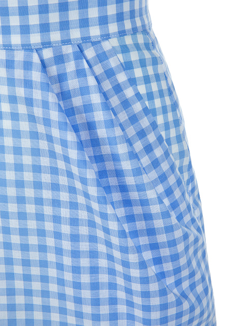 Blue Checked Cotton Top & Mini Skirt, 7 Blue Checked Cotton Top & Mini Skirt, 7
