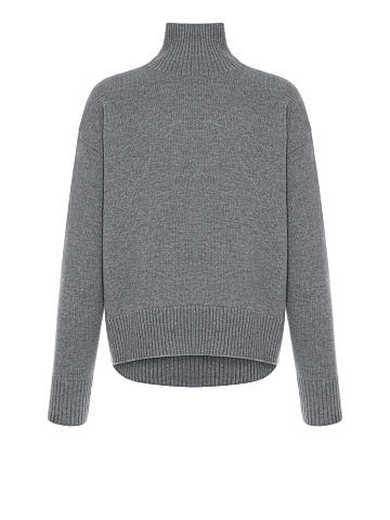 Grey Royal Cashmere Turtleneck Sweater, 1