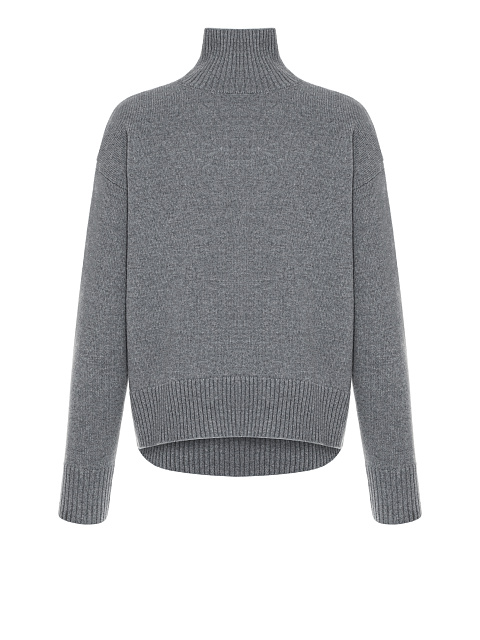 Grey Royal Cashmere Turtleneck Sweater, 1
