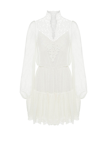 White double-layer cotton dress, 1