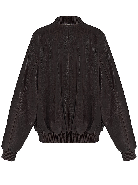 Brown leather bomber jacket, 4