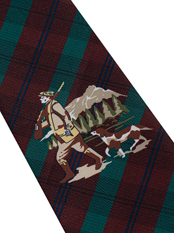 Brown Printed Check Tie, 2