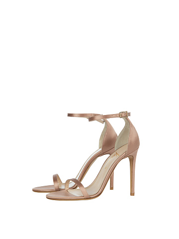 Beige Satin Sandals, 1