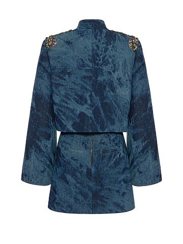Blue Denim Tie-Dye Jacket & Skirt, 2