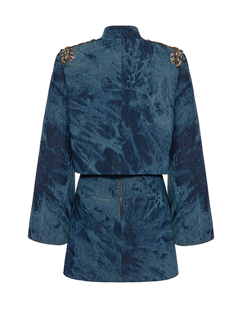 Blue Denim Tie-Dye Jacket & Skirt, 2 Blue Denim Tie-Dye Jacket & Skirt, 2