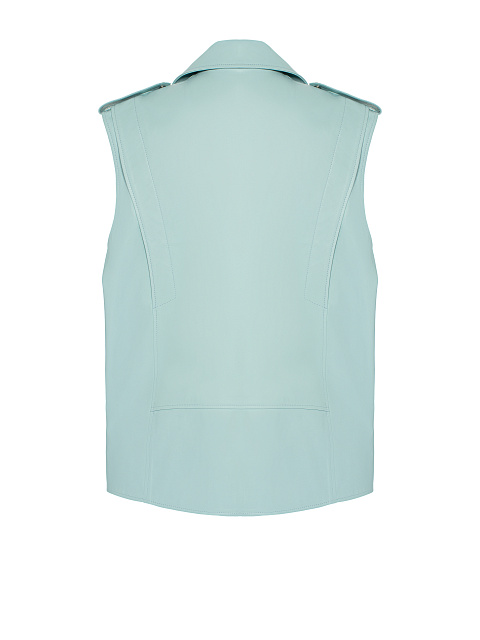 Blue Oversized Leather Vest, 2 Blue Oversized Leather Vest, 2