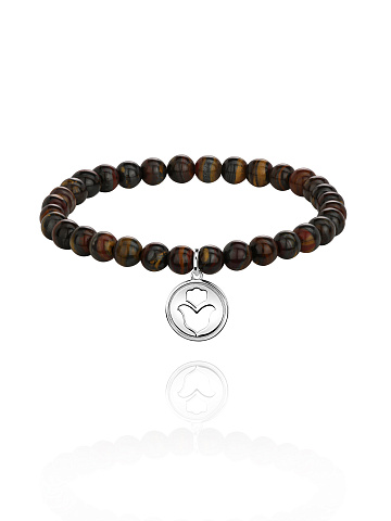 Silver & Tiger's Eye Beaded Bracelet, 1