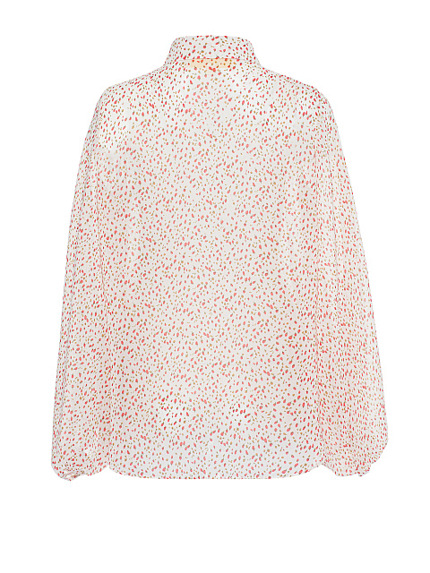 White Floral Print Chiffon Blouse, 2 White Floral Print Chiffon Blouse, 2
