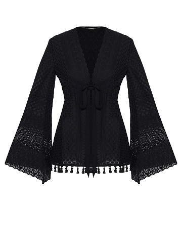 Black Cotton Lace Blouse, 1