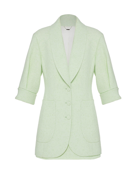 Light Green Two-piece Suit With Jacket And Mini Skirt, 1